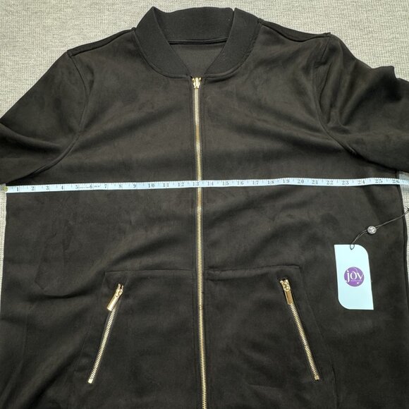 Joy Mangano CleanBoss Womens  Size 1X Black Reversible Bomber Jacket Gold NEW - Picture 11 of 16